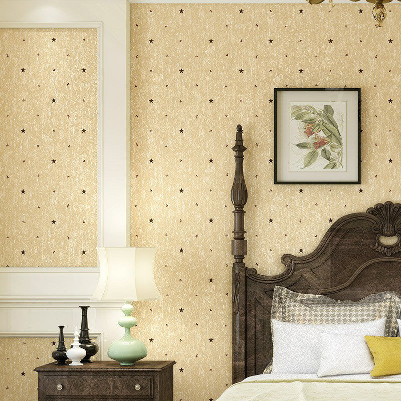 Cherry and Star Print Wallpaper Soft Color Novelty Wall Decor for Children's Bedroom Beige Clearhalo 'Wall Decor' 'Wallpaper' 1170641