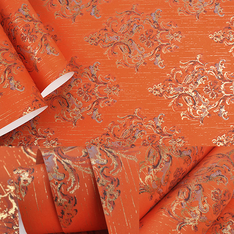 Jacquard Wallpaper Roll Victorian Non-Pasted Living Room Wall Decor, 33' L x 20.5" W Clearhalo 'Vintage wall decor' 'Vintage' 'Wallpaper' Wall Decor' 1170726