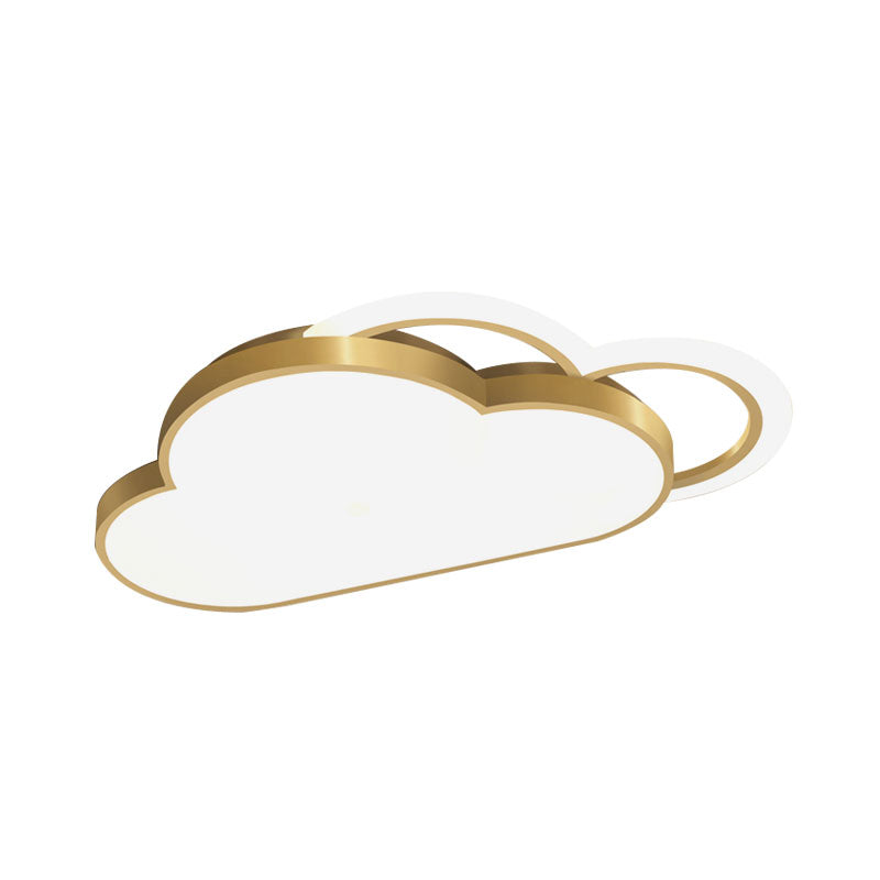 Simplicity Cloud Shape Flush Lighting Acrylic LED Bedroom Ceiling Flush Mount in Gold Clearhalo 'Ceiling Lights' 'Close To Ceiling Lights' 'Close to ceiling' 'Flush mount' Lighting' 1195169