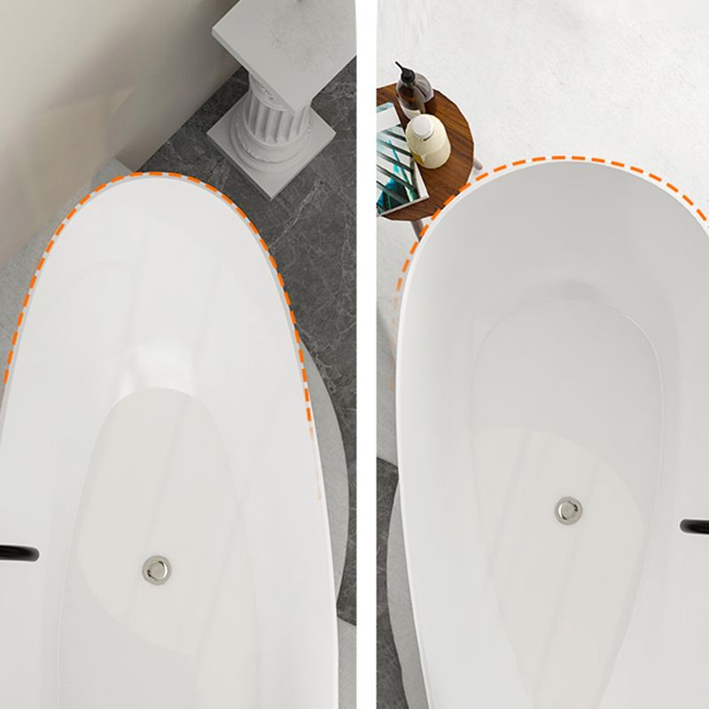 Contemporary Soaking Freestanding Bathtub Acrylic-Fiberglass Oval Bathtub Clearhalo 'Bathroom Remodel & Bathroom Fixtures' 'Bathtubs' 'Home Improvement' 'home_improvement' 'home_improvement_bathtubs' 'Showers & Bathtubs' 1200x1200_0fac8d3b-6eb1-4328-a3b7-8fa16d72accb
