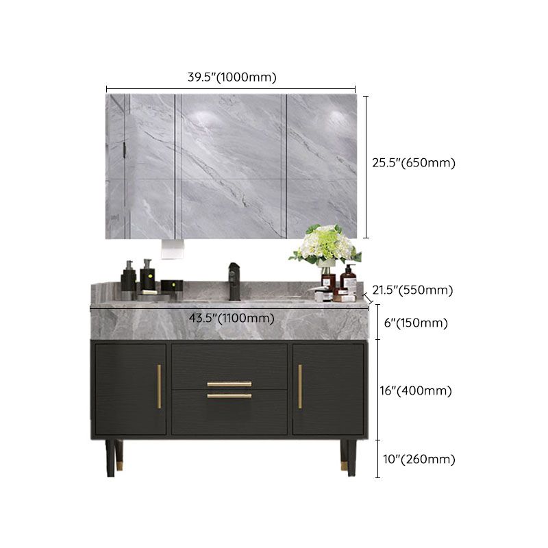 Drawers Bathroom Vanity Double Sink 2 Doors Freestanding Rectangle ...