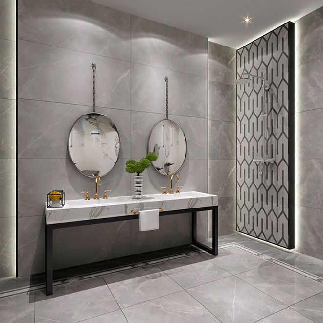 Contemporary Floor and Wall Tile Porcelain Marble Printed Frosted Tile Clearhalo 'Floor Tiles & Wall Tiles' 'floor_tiles_wall_tiles' 'Flooring 'Home Improvement' 'home_improvement' 'home_improvement_floor_tiles_wall_tiles' Walls and Ceiling' 1200x1200_176949f0-2302-4435-8912-b1f8dbc70307