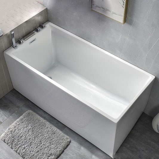 Back to Wall Acrylic Bathtub Stand Alone White Rectangular Bath Clearhalo 'Bathroom Remodel & Bathroom Fixtures' 'Bathtubs' 'Home Improvement' 'home_improvement' 'home_improvement_bathtubs' 'Showers & Bathtubs' 1200x1200_17a5617b-36bd-4192-be7b-2fb90baa6112