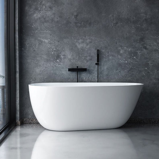 Modern Acrylic Bath Oval Freestanding Soaking White Back to Wall Bathtub Clearhalo 'Bathroom Remodel & Bathroom Fixtures' 'Bathtubs' 'Home Improvement' 'home_improvement' 'home_improvement_bathtubs' 'Showers & Bathtubs' 1200x1200_24053d75-29a9-4d35-9c4f-05d4f7e94b9c