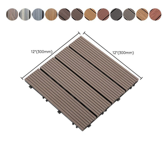 Interlocking Decking Tiles Striped Pattern Square Deck Plank Outdoor Patio Clearhalo 'Home Improvement' 'home_improvement' 'home_improvement_outdoor_deck_tiles_planks' 'Outdoor Deck Tiles & Planks' 'Outdoor Flooring & Tile' 'Outdoor Remodel' 'outdoor_deck_tiles_planks' 1200x1200_259470e6-1626-4a61-986f-3d6ded38f092