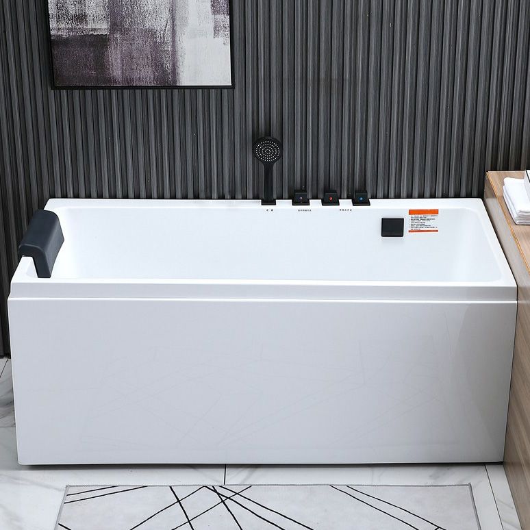 Acrylic Freestanding Bath White Soaking Rectangular Modern Bathtub Clearhalo 'Bathroom Remodel & Bathroom Fixtures' 'Bathtubs' 'Home Improvement' 'home_improvement' 'home_improvement_bathtubs' 'Showers & Bathtubs' 1200x1200_27b7d5c0-c54c-40d1-afad-6ce09321856f