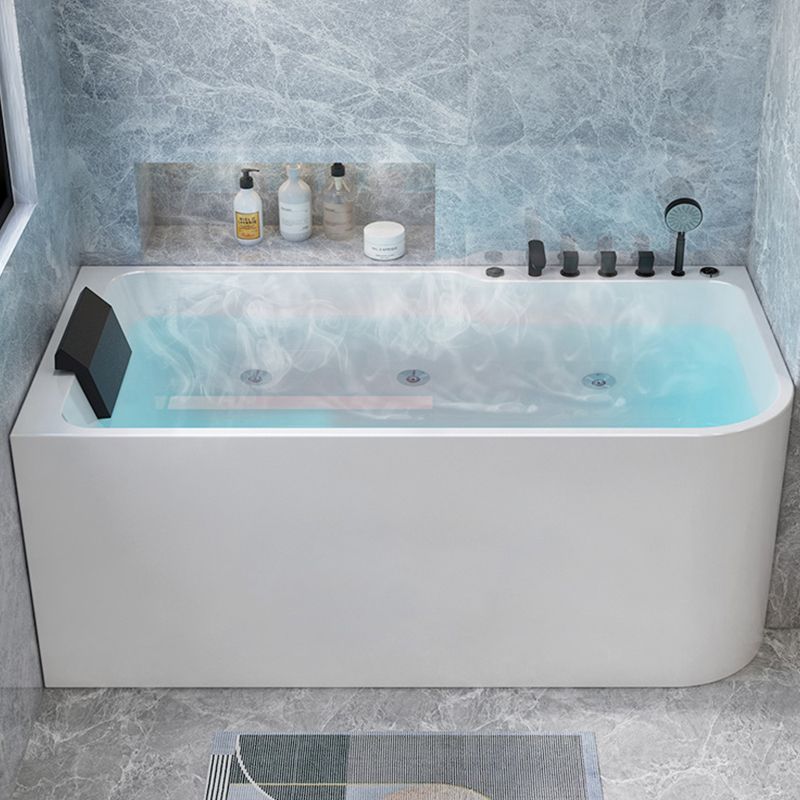 Modern Acrylic Soaking/Whirlpool Bathtub Rectangle Back to Wall Bathtub Clearhalo 'Bathroom Remodel & Bathroom Fixtures' 'Bathtubs' 'Home Improvement' 'home_improvement' 'home_improvement_bathtubs' 'Showers & Bathtubs' 1200x1200_2a55eef1-dbf9-4257-8f69-298f127c609c