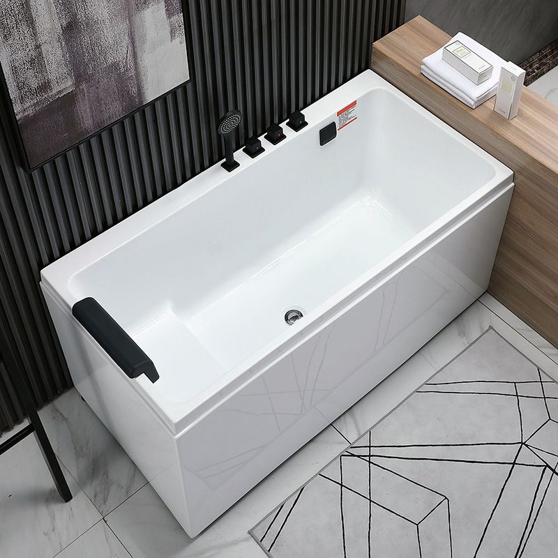 Acrylic Freestanding Bath White Soaking Rectangular Modern Bathtub Clearhalo 'Bathroom Remodel & Bathroom Fixtures' 'Bathtubs' 'Home Improvement' 'home_improvement' 'home_improvement_bathtubs' 'Showers & Bathtubs' 1200x1200_2d4dbdfb-527e-4c46-8fcb-43585c400997