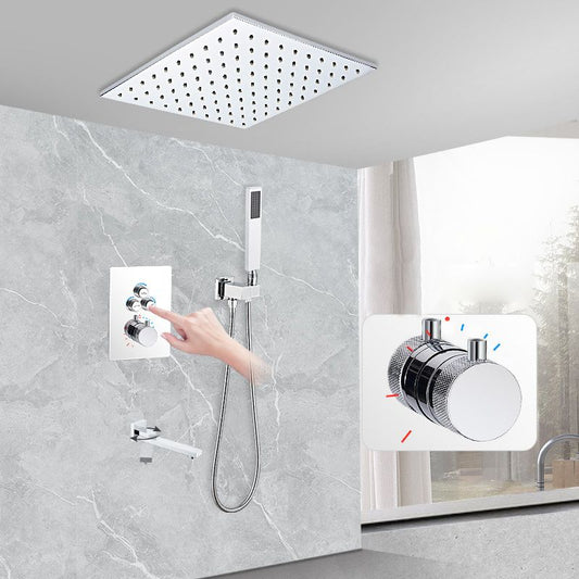 Modern Shower System Brass Temperature Control Adjustable Shower Head Shower Set Clearhalo 'Bathroom Remodel & Bathroom Fixtures' 'Home Improvement' 'home_improvement' 'home_improvement_shower_faucets' 'Shower Faucets & Systems' 'shower_faucets' 'Showers & Bathtubs Plumbing' 'Showers & Bathtubs' 1200x1200_312d29b7-21a0-4fd4-af6f-f80577280e95