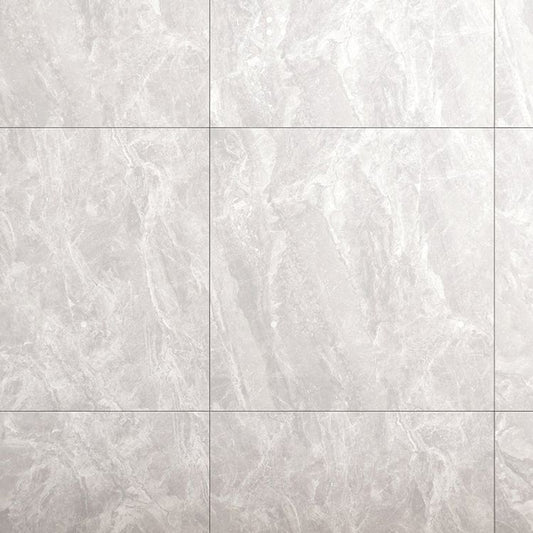 Contemporary Polished Porcelain Tile Light Grey Marble Print Square Floor and Wall Tile Clearhalo 'Floor Tiles & Wall Tiles' 'floor_tiles_wall_tiles' 'Flooring 'Home Improvement' 'home_improvement' 'home_improvement_floor_tiles_wall_tiles' Walls and Ceiling' 1200x1200_31eb003d-935a-43f8-b4d0-b0073d84a155