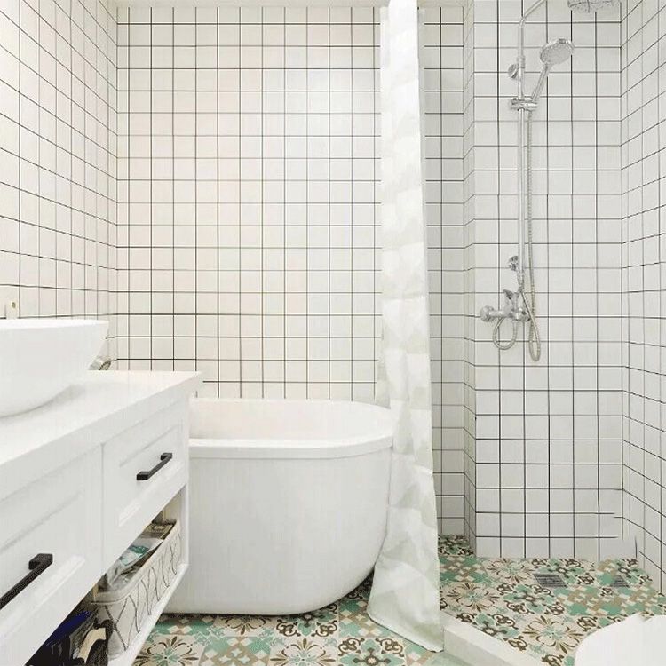 12" X 24" White Subway Tile Mixed Material Rectangular Shower Wall Tile Clearhalo 'Floor Tiles & Wall Tiles' 'floor_tiles_wall_tiles' 'Flooring 'Home Improvement' 'home_improvement' 'home_improvement_floor_tiles_wall_tiles' Walls and Ceiling' 1200x1200_3a82eae3-f91a-4375-bb03-7e54a50c0e56