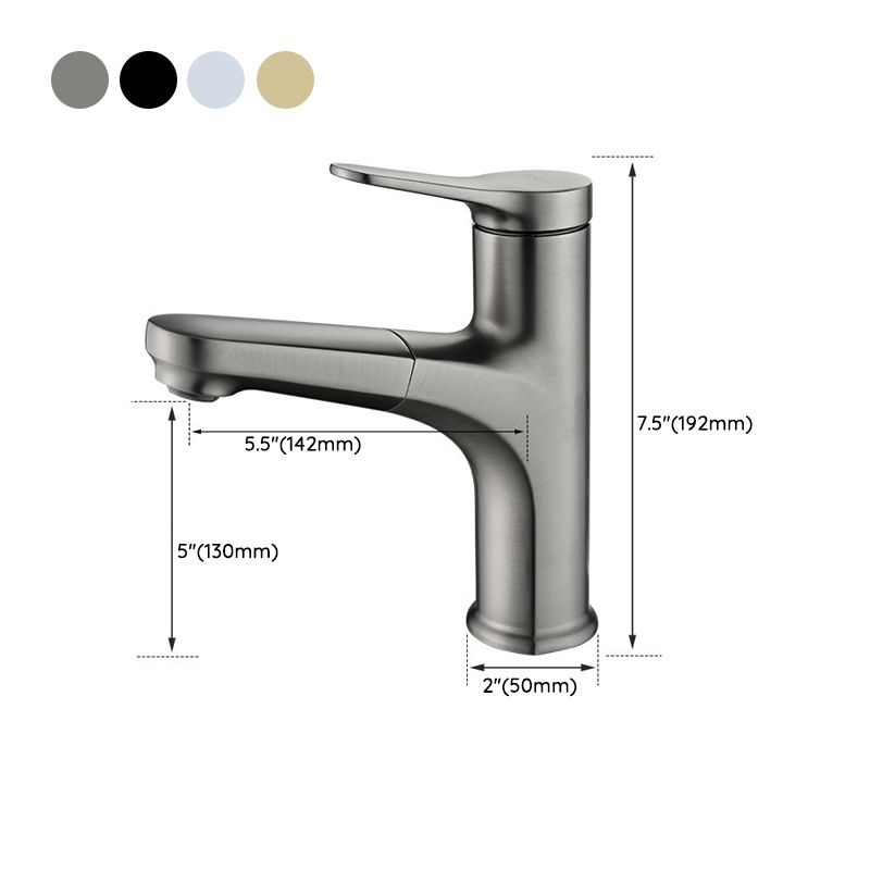Circular Modern Basin Faucet Pull-Out Single Hole Vanity Sink Faucet Clearhalo 'Bathroom Remodel & Bathroom Fixtures' 'Bathroom Sink Faucets' 'Bathroom Sinks & Faucet Components' 'bathroom_sink_faucets' 'Home Improvement' 'home_improvement' 'home_improvement_bathroom_sink_faucets' 1200x1200_42aeba3e-8d18-48a2-89fa-779d7913be11