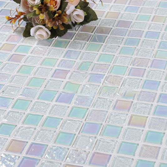 Glass Mosaic Tile Contemporary Floor and Wall Tile with Square Shape Clearhalo 'Floor Tiles & Wall Tiles' 'floor_tiles_wall_tiles' 'Flooring 'Home Improvement' 'home_improvement' 'home_improvement_floor_tiles_wall_tiles' Walls and Ceiling' 1200x1200_4588a2e9-cf68-489e-839d-3b5c1fd2f733