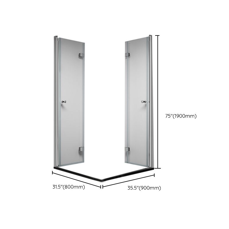 Semi Frameless Tempered Glass Shower Enclosure Folding Shower Screen Clearhalo 'Bathroom Remodel & Bathroom Fixtures' 'Home Improvement' 'home_improvement' 'home_improvement_shower_stalls_enclosures' 'Shower Stalls & Enclosures' 'shower_stalls_enclosures' 'Showers & Bathtubs' 1200x1200_4af1b41d-f8cd-44c4-844b-00e53374222c
