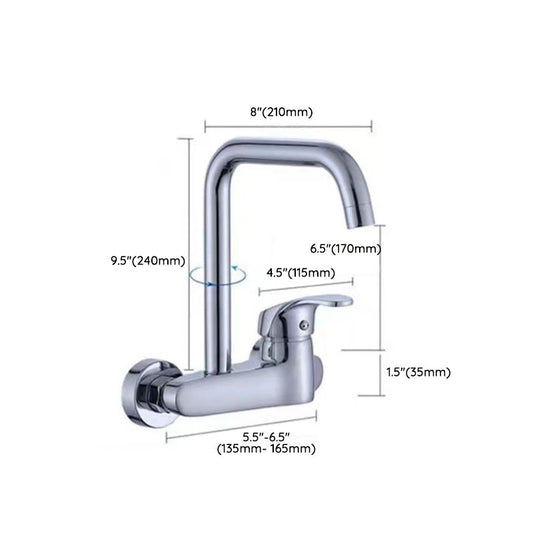 Modern Metal Wall-mounted Kitchen Faucet One Handle High Arch Water Filler Clearhalo 'Home Improvement' 'home_improvement' 'home_improvement_kitchen_faucets' 'Kitchen Faucets' 'Kitchen Remodel & Kitchen Fixtures' 'Kitchen Sinks & Faucet Components' 'kitchen_faucets' 1200x1200_52b164f9-ce86-41af-9e1f-7a7f4b3fc047