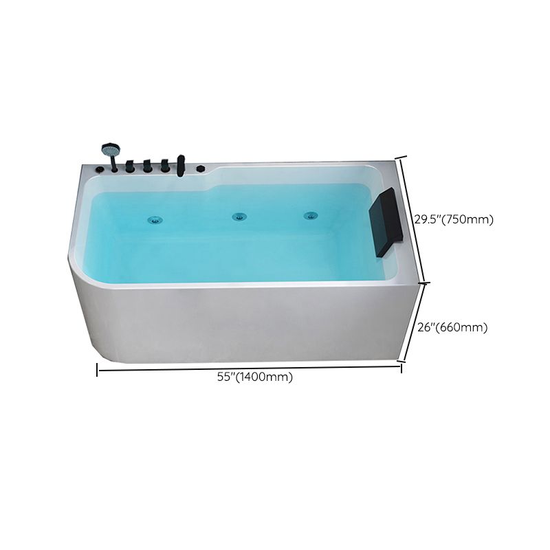Modern Acrylic Soaking/Whirlpool Bathtub Rectangle Back to Wall Bathtub Clearhalo 'Bathroom Remodel & Bathroom Fixtures' 'Bathtubs' 'Home Improvement' 'home_improvement' 'home_improvement_bathtubs' 'Showers & Bathtubs' 1200x1200_56b517f7-ea05-46c3-bcae-ae9bd52f662b