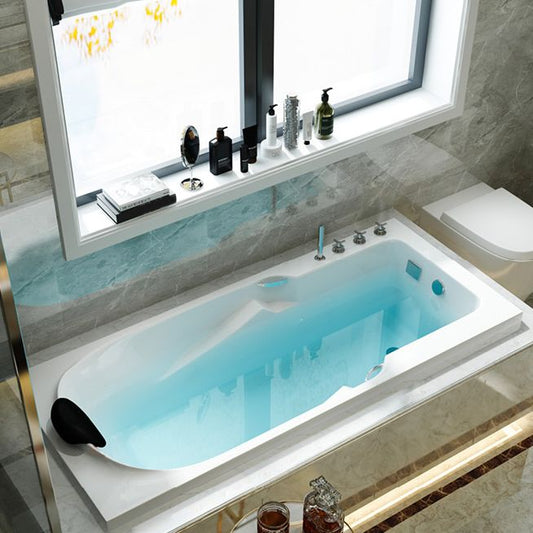 Modern Acrylic Rectangular Bathtub White Drop-in Soaking Bath Clearhalo 'Bathroom Remodel & Bathroom Fixtures' 'Bathtubs' 'Home Improvement' 'home_improvement' 'home_improvement_bathtubs' 'Showers & Bathtubs' 1200x1200_5f7e020e-a069-4627-830c-89546abd4ada