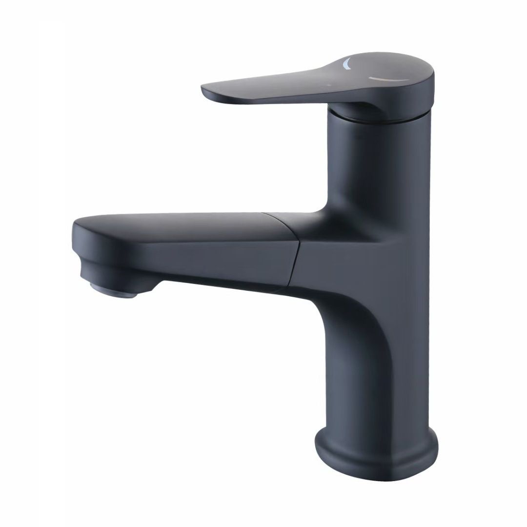 Circular Modern Basin Faucet Pull-Out Single Hole Vanity Sink Faucet Clearhalo 'Bathroom Remodel & Bathroom Fixtures' 'Bathroom Sink Faucets' 'Bathroom Sinks & Faucet Components' 'bathroom_sink_faucets' 'Home Improvement' 'home_improvement' 'home_improvement_bathroom_sink_faucets' 1200x1200_689fab0c-b981-4a50-8ae7-f43611bd1e73