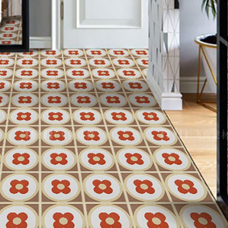 Modern Style Floor Tile Floral Print Square Straight Edge Waterproof Floor Tile Clearhalo 'Floor Tiles & Wall Tiles' 'floor_tiles_wall_tiles' 'Flooring 'Home Improvement' 'home_improvement' 'home_improvement_floor_tiles_wall_tiles' Walls and Ceiling' 1200x1200_81a7c6ce-1c47-4237-9313-6d56911cc03e
