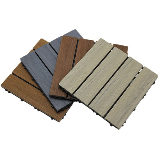 12" X 12"4-Slat Square PVC Flooring Tiles Snap Fit Installation Floor Board Tiles Clearhalo 'Home Improvement' 'home_improvement' 'home_improvement_outdoor_deck_tiles_planks' 'Outdoor Deck Tiles & Planks' 'Outdoor Flooring & Tile' 'Outdoor Remodel' 'outdoor_deck_tiles_planks' 1200x1200_8571e2dd-a4da-4910-b6cb-2db82b97447a