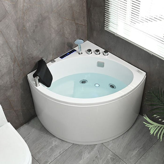 Bathroom Modern Corner Bathtub with Drain and Overflow Trim Bath Tub Clearhalo 'Bathroom Remodel & Bathroom Fixtures' 'Bathtubs' 'Home Improvement' 'home_improvement' 'home_improvement_bathtubs' 'Showers & Bathtubs' 1200x1200_89d448ce-a78e-4e84-983e-b49a3679b411