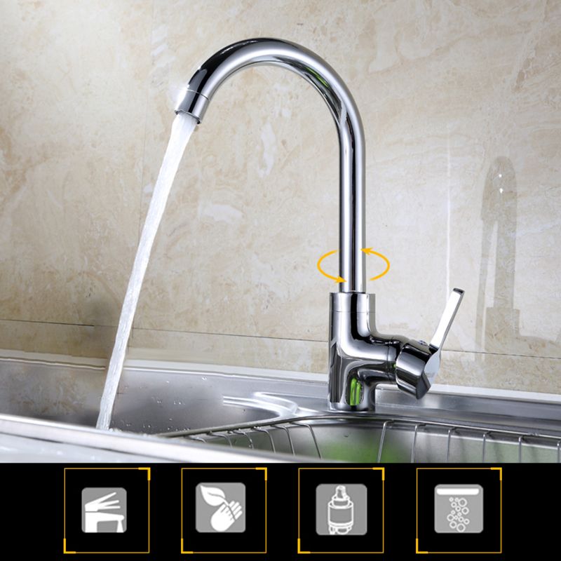 Modern Kitchen Faucet Zinc with Handles and Supply Lines Bar Prep Kitchen Faucet - Clearhalo