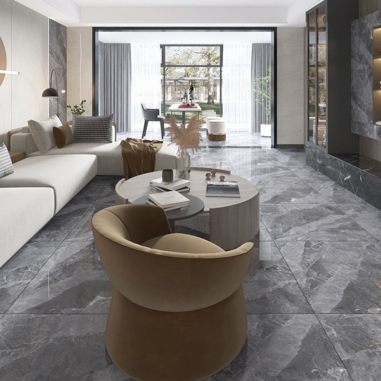 Modern Polished Porcelain Tile Marble Printed Square Floor and Wall Tile Clearhalo 'Floor Tiles & Wall Tiles' 'floor_tiles_wall_tiles' 'Flooring 'Home Improvement' 'home_improvement' 'home_improvement_floor_tiles_wall_tiles' Walls and Ceiling' 1200x1200_971980bc-ad03-4050-8749-67bebf493106