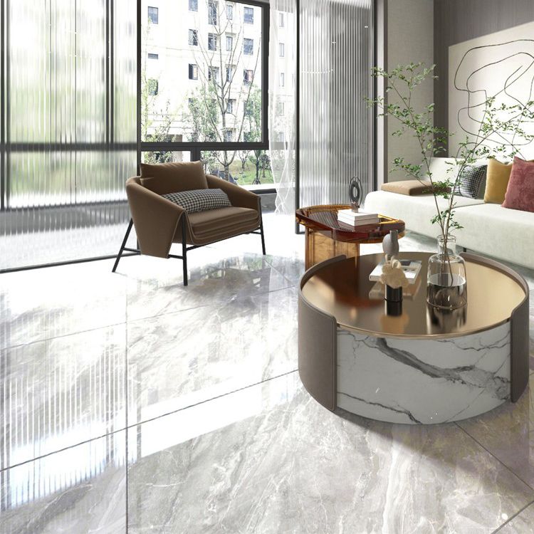 Modern Polished Porcelain Tile Marble Printed Square Floor and Wall Tile Clearhalo 'Floor Tiles & Wall Tiles' 'floor_tiles_wall_tiles' 'Flooring 'Home Improvement' 'home_improvement' 'home_improvement_floor_tiles_wall_tiles' Walls and Ceiling' 1200x1200_9809af42-03d4-41f7-aac0-2f0b7ab5e5d5