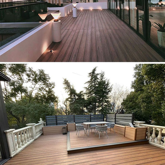 Embossed Nailed Decking Tiles Composite 118" x 5.5" Tile Kit Outdoor Patio Clearhalo 'Home Improvement' 'home_improvement' 'home_improvement_outdoor_deck_tiles_planks' 'Outdoor Deck Tiles & Planks' 'Outdoor Flooring & Tile' 'Outdoor Remodel' 'outdoor_deck_tiles_planks' 1200x1200_9f3336d4-2414-4f73-8203-20c08bcde709