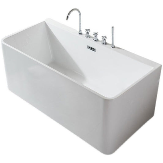 Back to Wall Bathtub Rectangular Antique Finish Soaking Bath Clearhalo 'Bathroom Remodel & Bathroom Fixtures' 'Bathtubs' 'Home Improvement' 'home_improvement' 'home_improvement_bathtubs' 'Showers & Bathtubs' 1200x1200_a0c469e9-d6ed-4b4b-a088-b3cac2190e65