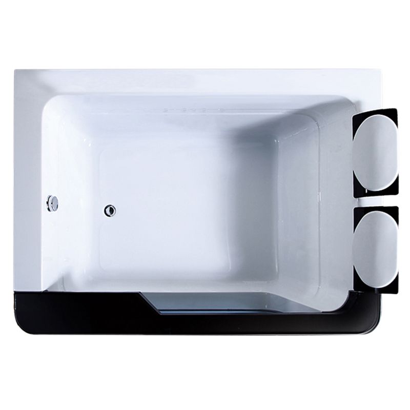 Modern Acrylic Bathtub White Rectangle Back to Wall with Drain Bath Tub and Massage Device Clearhalo 'Bathroom Remodel & Bathroom Fixtures' 'Bathtubs' 'Home Improvement' 'home_improvement' 'home_improvement_bathtubs' 'Showers & Bathtubs' 1200x1200_a31d4ffe-7124-43ee-835d-ff91af3c589f