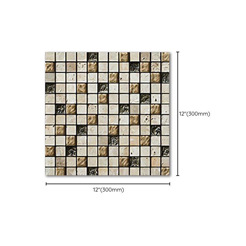 Contemporary Mosaic Tile Glass & Natural Stone Mosaic Tile with Square Shape Clearhalo 'Floor Tiles & Wall Tiles' 'floor_tiles_wall_tiles' 'Flooring 'Home Improvement' 'home_improvement' 'home_improvement_floor_tiles_wall_tiles' Walls and Ceiling' 1200x1200_a4366658-6994-432a-bb1a-533c7565b3f7