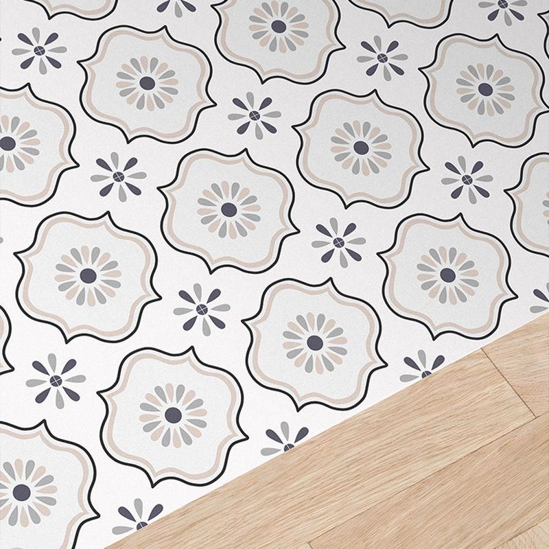Square Indoor Vinyl Flooring Peel and Stick Flower Print Waterproof Vinyl Flooring Clearhalo 'Flooring 'Home Improvement' 'home_improvement' 'home_improvement_vinyl_flooring' 'Vinyl Flooring' 'vinyl_flooring' Walls and Ceiling' 1200x1200_a8f437ea-adaf-447e-9a1e-4f285d3d2f50