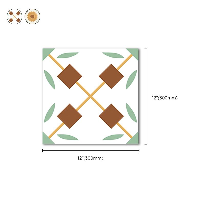 Patterned Singular Tile Ceramic Indoor Floor Tile with Square Shape Clearhalo 'Floor Tiles & Wall Tiles' 'floor_tiles_wall_tiles' 'Flooring 'Home Improvement' 'home_improvement' 'home_improvement_floor_tiles_wall_tiles' Walls and Ceiling' 1200x1200_a9b754f8-a602-4b81-bbca-785af340d543
