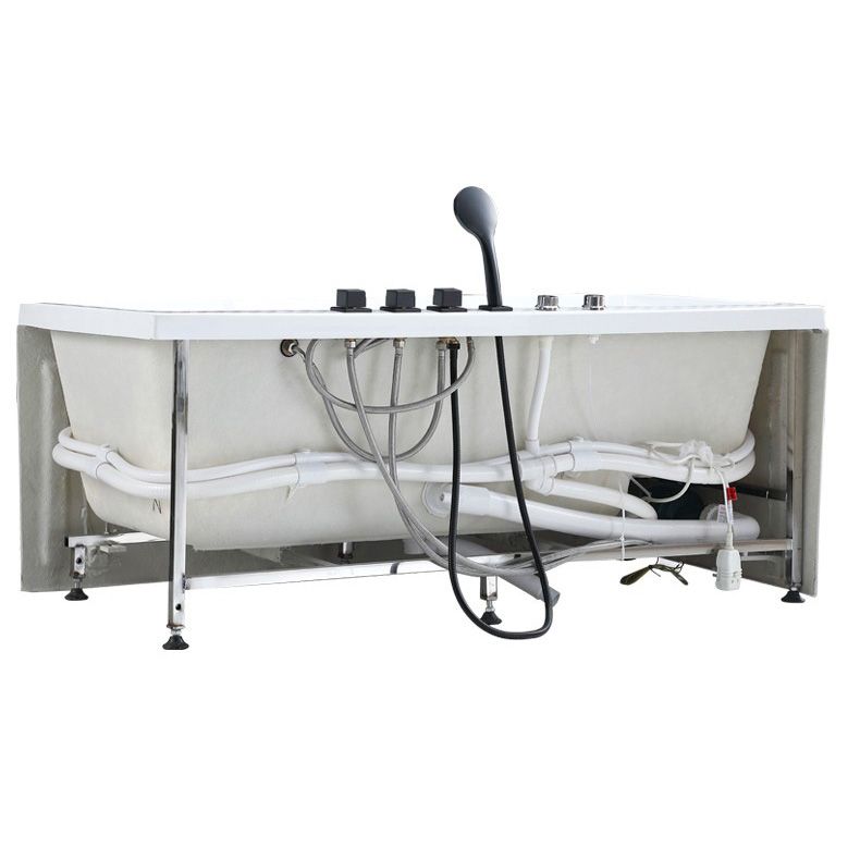 Acrylic Freestanding Bath White Soaking Rectangular Modern Bathtub Clearhalo 'Bathroom Remodel & Bathroom Fixtures' 'Bathtubs' 'Home Improvement' 'home_improvement' 'home_improvement_bathtubs' 'Showers & Bathtubs' 1200x1200_ae7ecffd-8564-4911-9dc2-4ca734cdf85d
