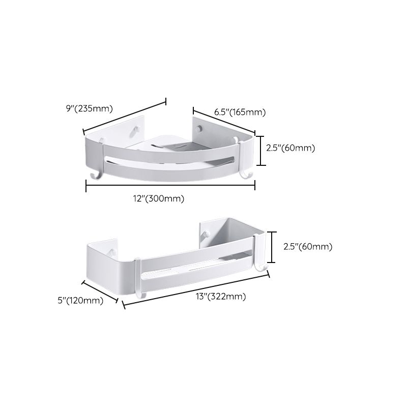 Modern Bathroom Accessory Kit White Bathroom Hardware, Bath Shelf - Clearhalo