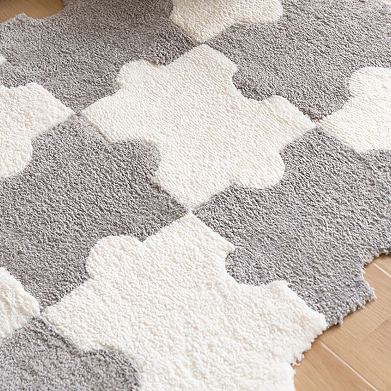 Modern Shag Carpet Tiles Puzzle Detail Color Block Indoor Carpet Tiles -  Clearhalo