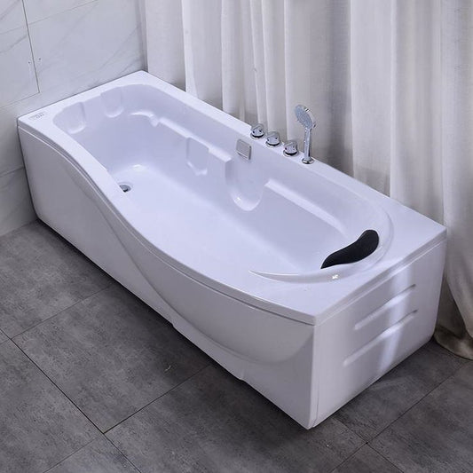 Modern Rectangular Bathtub Stand Alone Acrylic White Soaking Bath Clearhalo 'Bathroom Remodel & Bathroom Fixtures' 'Bathtubs' 'Home Improvement' 'home_improvement' 'home_improvement_bathtubs' 'Showers & Bathtubs' 1200x1200_b3abdb1e-c0a4-4adc-be10-5a8d90a88435