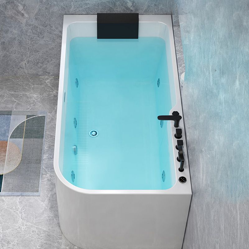Modern Acrylic Soaking/Whirlpool Bathtub Rectangle Back to Wall Bathtub Clearhalo 'Bathroom Remodel & Bathroom Fixtures' 'Bathtubs' 'Home Improvement' 'home_improvement' 'home_improvement_bathtubs' 'Showers & Bathtubs' 1200x1200_b5935e67-dad3-4645-8862-3ab812c2bc3e