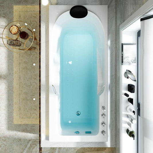 Modern Acrylic Rectangular Bathtub White Drop-in Soaking Bath Clearhalo 'Bathroom Remodel & Bathroom Fixtures' 'Bathtubs' 'Home Improvement' 'home_improvement' 'home_improvement_bathtubs' 'Showers & Bathtubs' 1200x1200_bc77bdd1-03ce-4ce6-9350-523f8a0031f6