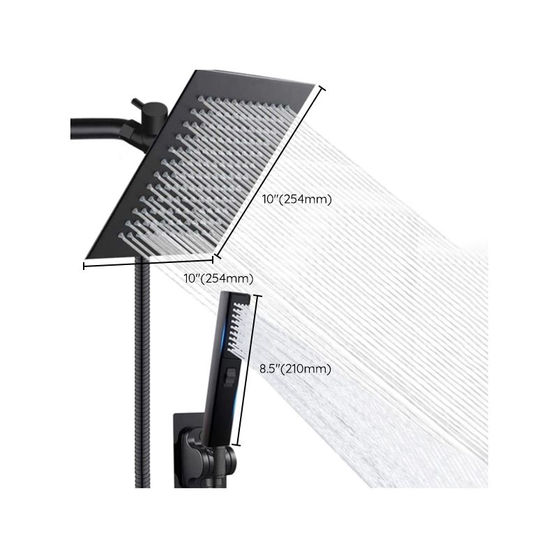 Traditional Square Dual Shower Heads Metal Wall Mounted Dual Shower Heads Clearhalo 'Bathroom Remodel & Bathroom Fixtures' 'Home Improvement' 'home_improvement' 'home_improvement_shower_heads' 'Shower Heads' 'shower_heads' 'Showers & Bathtubs Plumbing' 'Showers & Bathtubs' 1200x1200_bffaf597-a220-4543-8e22-fb40f015d8b9