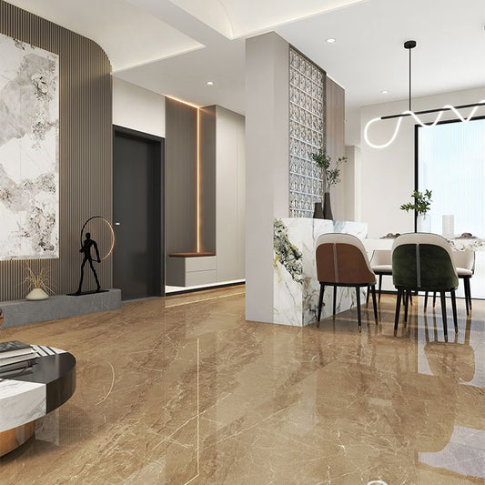 Rectangle Floor and Wall Tile Marble Printed Polished Porcelain Tile Clearhalo 'Floor Tiles & Wall Tiles' 'floor_tiles_wall_tiles' 'Flooring 'Home Improvement' 'home_improvement' 'home_improvement_floor_tiles_wall_tiles' Walls and Ceiling' 1200x1200_c8892f42-4881-49b7-8c56-502f343ac681