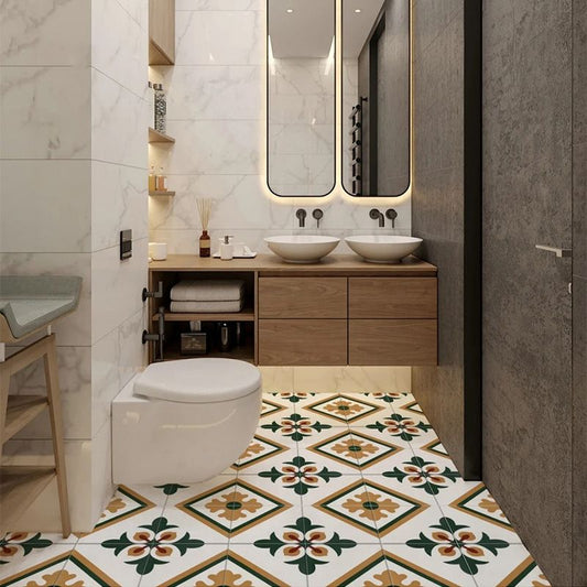 Square Ceramic Matte Straight Edge Singular Tile Moroccan Bathroom Floor Clearhalo 'Floor Tiles & Wall Tiles' 'floor_tiles_wall_tiles' 'Flooring 'Home Improvement' 'home_improvement' 'home_improvement_floor_tiles_wall_tiles' Walls and Ceiling' 1200x1200_c90b4521-5ef6-4d4d-874e-a64381c9a9f0