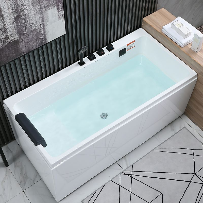 Acrylic Freestanding Bath White Soaking Rectangular Modern Bathtub Clearhalo 'Bathroom Remodel & Bathroom Fixtures' 'Bathtubs' 'Home Improvement' 'home_improvement' 'home_improvement_bathtubs' 'Showers & Bathtubs' 1200x1200_ca9fb779-2e36-44f3-9111-e9496c4b5678