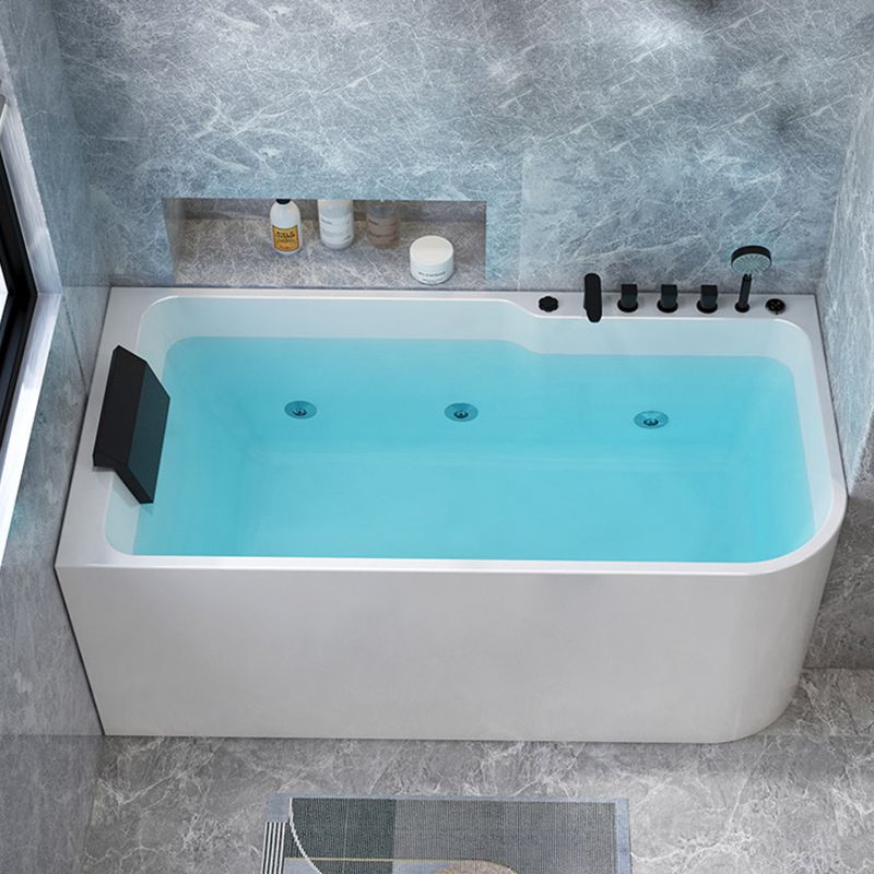 Modern Acrylic Soaking/Whirlpool Bathtub Rectangle Back to Wall Bathtub Clearhalo 'Bathroom Remodel & Bathroom Fixtures' 'Bathtubs' 'Home Improvement' 'home_improvement' 'home_improvement_bathtubs' 'Showers & Bathtubs' 1200x1200_cfd163af-d371-4fe5-97c6-8da2ff45cb93