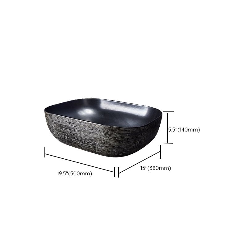 Modern Bathroom Sink Black Oval Ceramic Bathroom Sink with Faucet ...