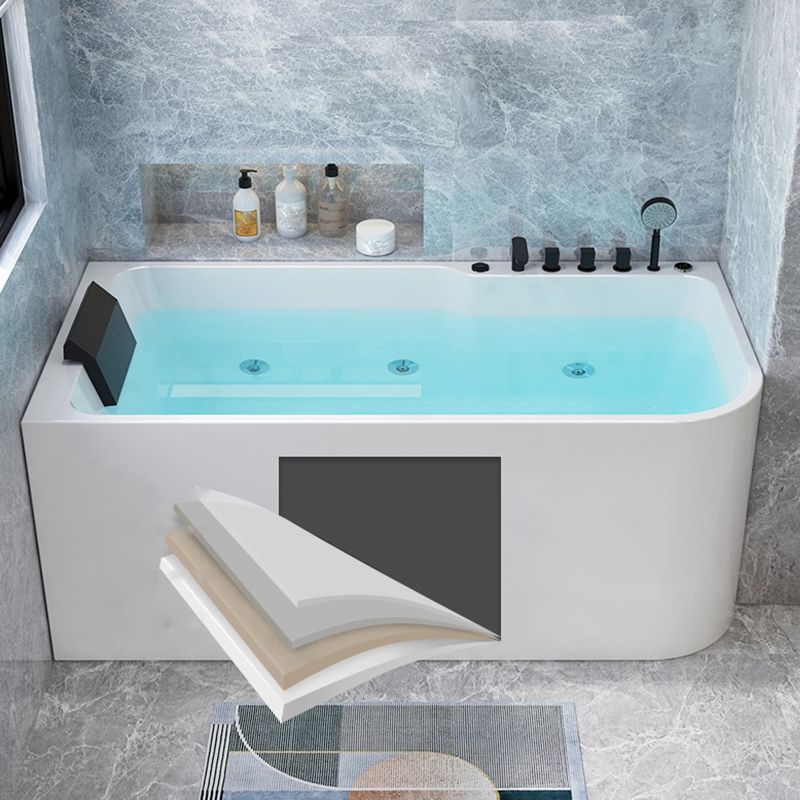 Modern Acrylic Soaking/Whirlpool Bathtub Rectangle Back to Wall Bathtub Clearhalo 'Bathroom Remodel & Bathroom Fixtures' 'Bathtubs' 'Home Improvement' 'home_improvement' 'home_improvement_bathtubs' 'Showers & Bathtubs' 1200x1200_d5af5aa8-05c7-4f39-996a-db84c80578b4