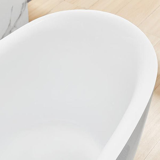 Modern Oval Freestanding Bathtub Acrylic Soaking White Center Bath Clearhalo 'Bathroom Remodel & Bathroom Fixtures' 'Bathtubs' 'Home Improvement' 'home_improvement' 'home_improvement_bathtubs' 'Showers & Bathtubs' 1200x1200_d746dd68-7269-4b2f-bc0a-17648a0cbfc8