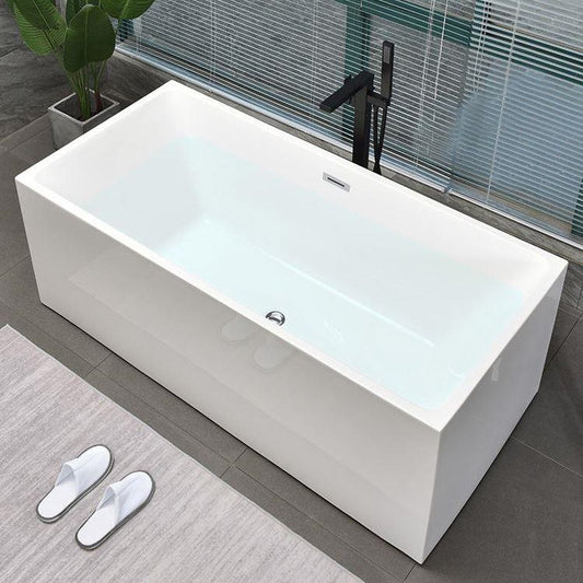 Acrylic Center Bath Stand Alone Soaking Rectangular Modern Bathtub Clearhalo 'Bathroom Remodel & Bathroom Fixtures' 'Bathtubs' 'Home Improvement' 'home_improvement' 'home_improvement_bathtubs' 'Showers & Bathtubs' 1200x1200_d7bf1bcb-3c46-4f81-b111-eafb836dd3b2