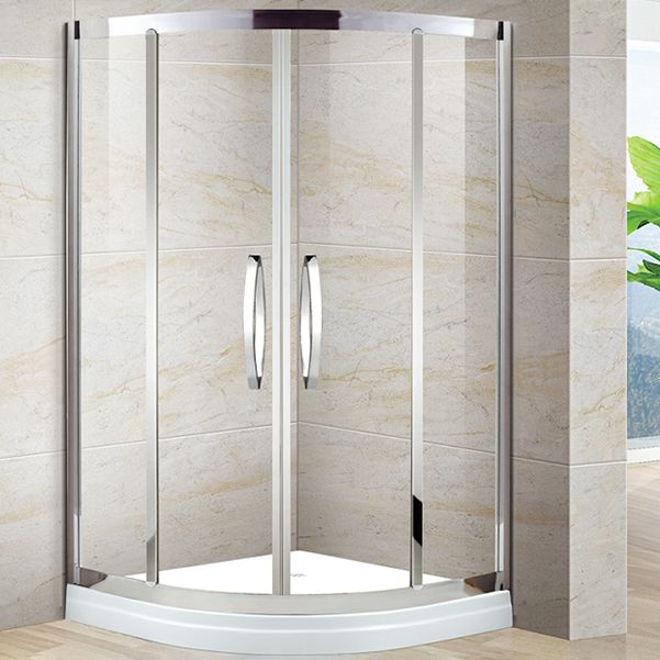 Silver Framed Shower Doors Double Sliding Clear Shower Bath Door Clearhalo 'Bathroom Remodel & Bathroom Fixtures' 'Home Improvement' 'home_improvement' 'home_improvement_shower_tub_doors' 'Shower and Tub Doors' 'shower_tub_doors' 'Showers & Bathtubs' 1200x1200_d8f0e1eb-e1ff-4097-8aaf-0d7ef15da655